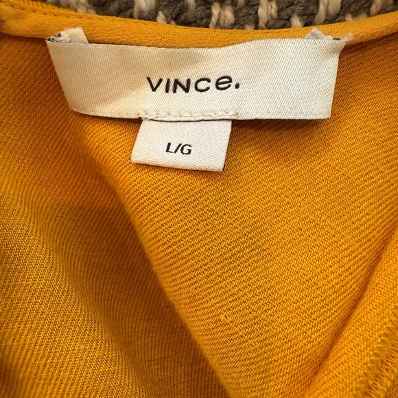 Vince Panelled Scoop Neck Dress in Papaya Yellow Gold, Size Large - Picture 6 of 8